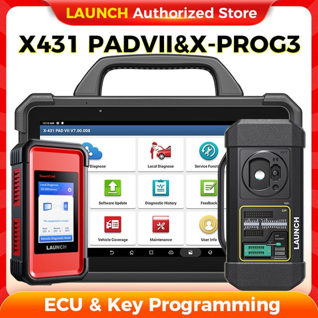 LAUNCH X-431 PAD 7 & X-PROG 3 Set Kfz-Diagnoseprogrammiertool in Schwarz für Wegfahrsperre und All Key Lost Programmierung - Bild 1