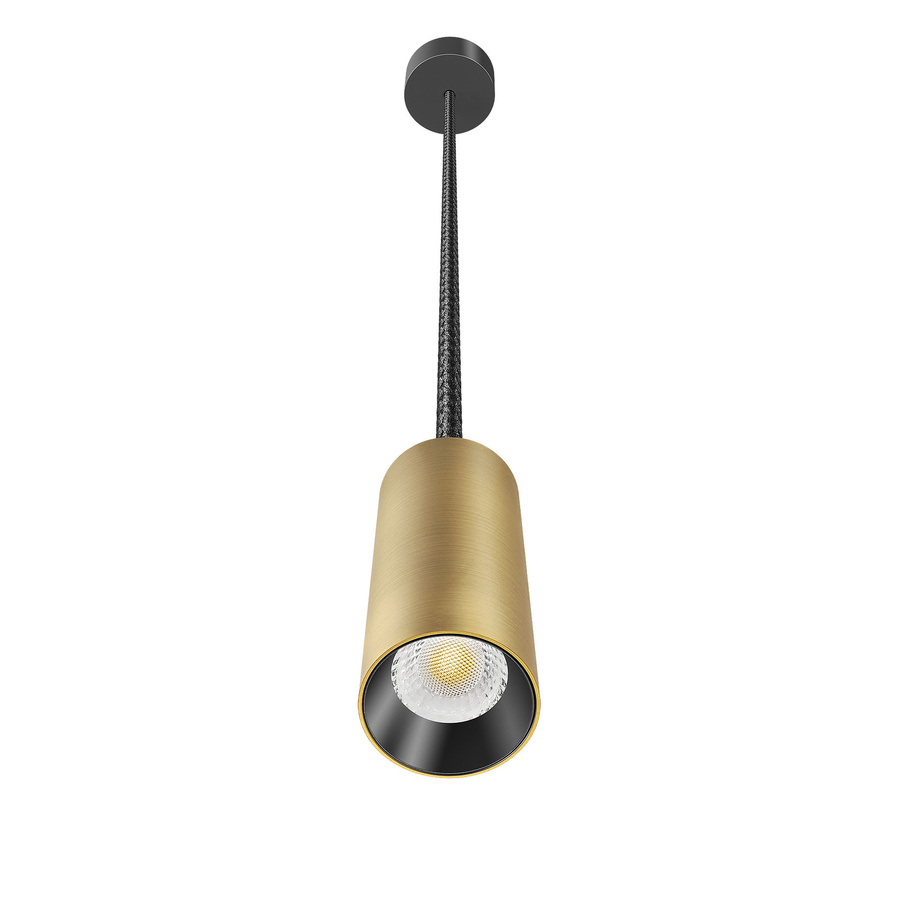 Luxvenum Pendelleuchte SIGNATURE 1-flammig in Messing gebürstet, dimmbar dimm2warm 1800-3000K, LED 7W, Durchmesser: 15 cm - Bild 1