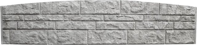 Beckers Betonzaun Bogenplatte Fels in Betongrau, B/H/T: 200 x 45 x 3 cm - Bild 1