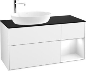 V&B Waschtischunterschrank Finion mit Wandbeleuchtung, Farbe: Weiß lackiert, Breite: 120 cm, Tiefe: 50,1 cm, Höhe: 50,1 cm - Bild 1