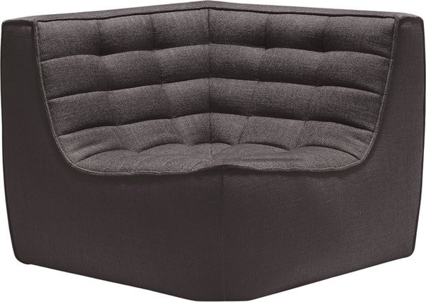 Ethnicraft N701 Modulsofa Eck Quadratisch in Grau mit Stoffbezug