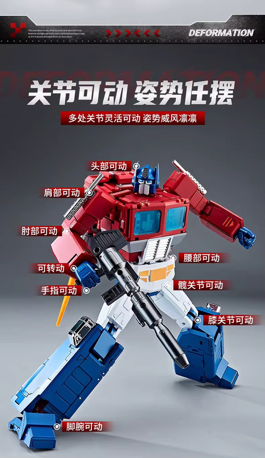 WEI SHUANG KO Transformers O.P Prime G1 Säulenroboter, Legierung, Autobot W8020 PP44, animiertes Transformationsspielzeug - Bild 3