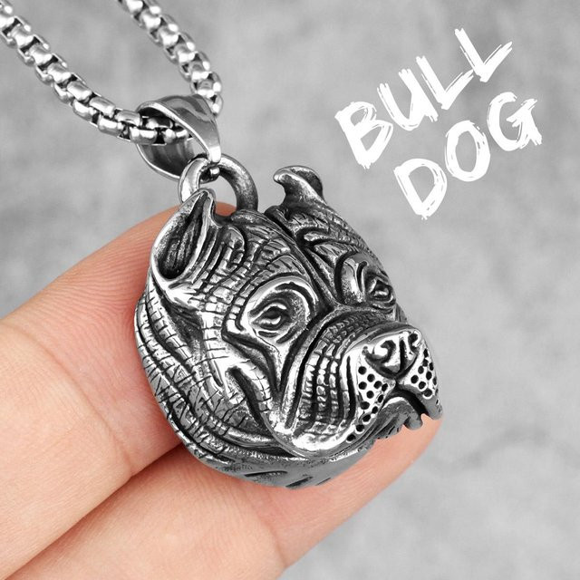 YIRAN Anhänger Bull Dog, Edelstahl, Schwarz, Herren - Bild 1