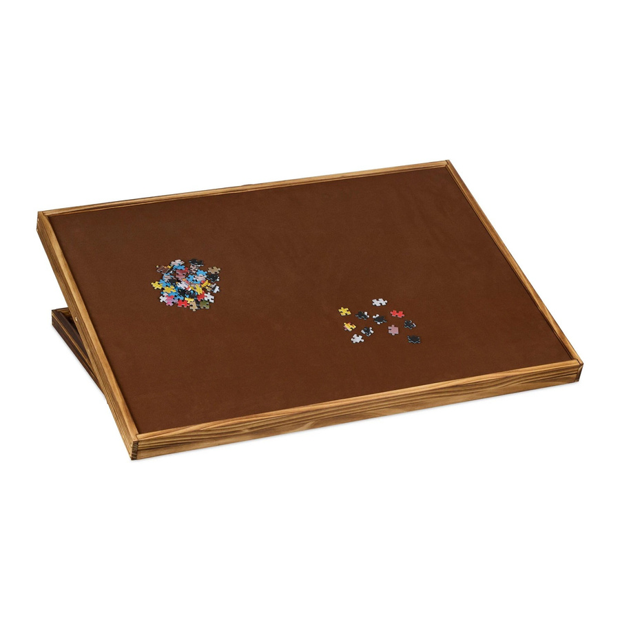 Relaxdays Puzzletisch aus Kiefernholz in Braun, höhenverstellbar und neigbar mit wendbarer Platte, B/T/H: 93 x 38 x 74,5 cm - Bild 2