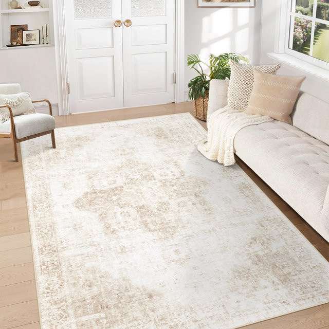 Karpetti Wohnzimmer Teppich in Beige, modern und rutschfest, B: 120 cm, T: 160 cm - Bild 1