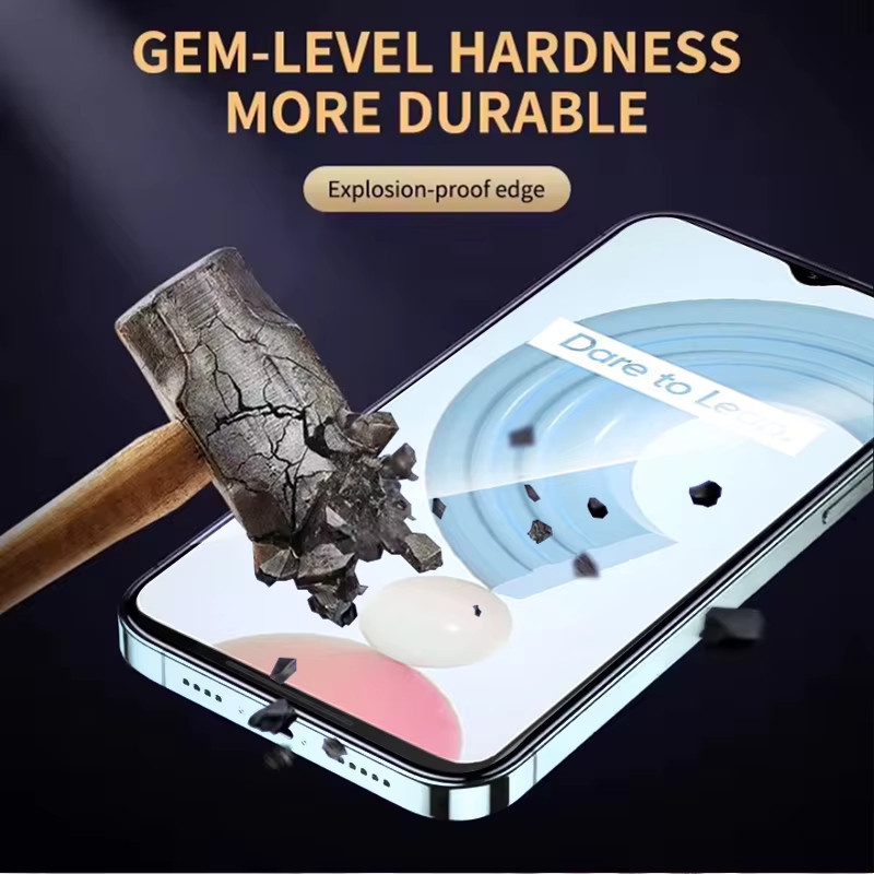 3er-Set gehärtetes Schutzglas für Realme C21y und Realme C21, transparent, kompatibel mit Fingerabdruck-Sensor - Bild 4