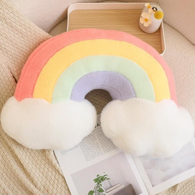 Linyi toy Plüschkissen Regenbogen Wolke Stern und Mond in Bunt - Bild 1