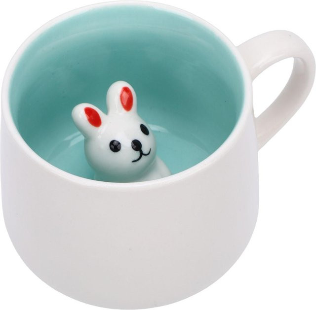3D Tier Keramiktasse mit Cartoon-Design und Überraschung im Inneren, Mehrfarbig, 350 ml - Bild 1