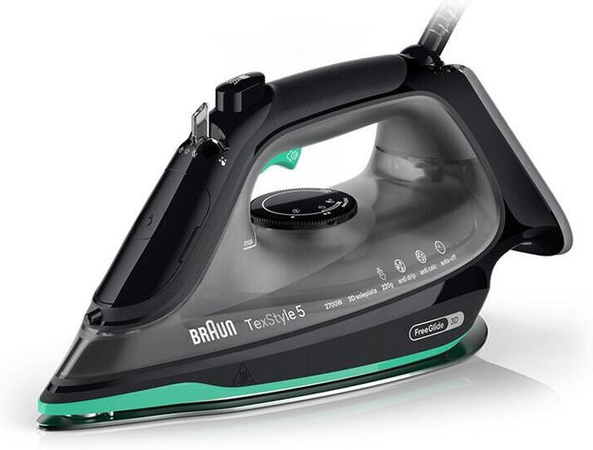 Braun TexStyle 5 Dampfbügeleisen SI 5277 GR in Schwarz Grün Grau mit 2700 W, Keramik-Bügelsohle und Anti-Calc-Funktion