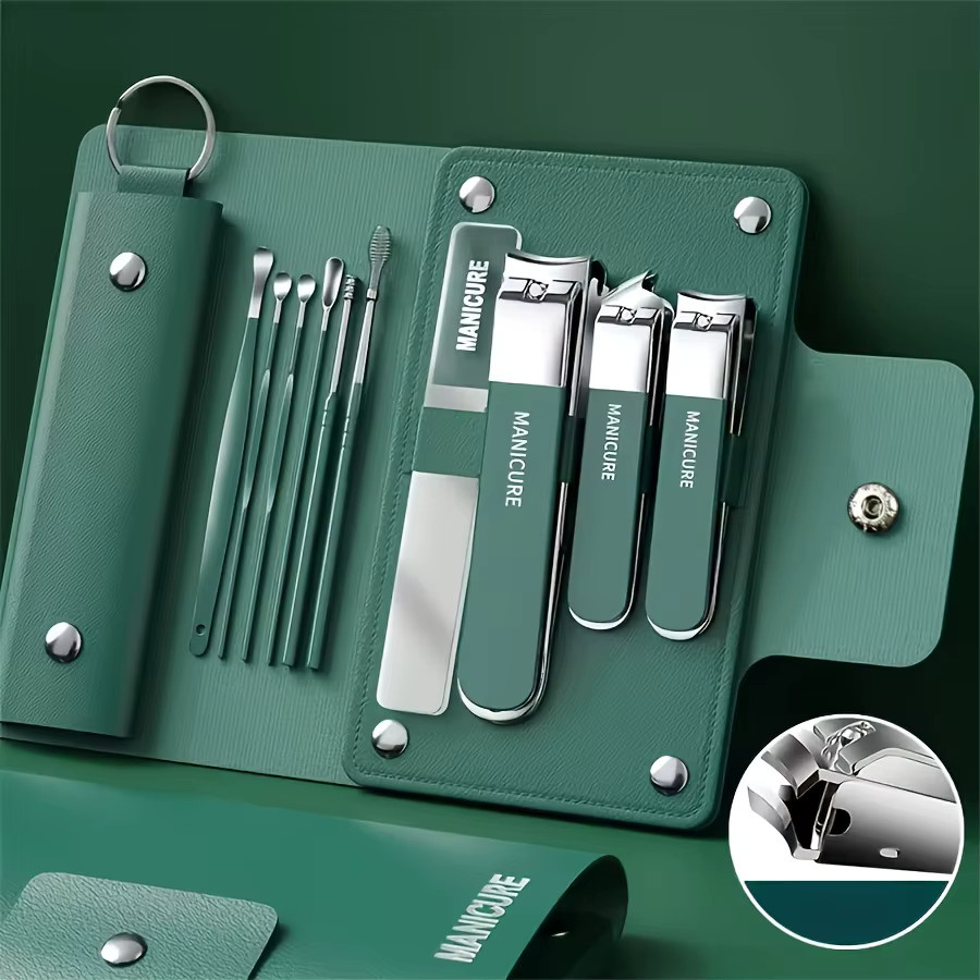 Ouriner Maniküre-Set, 10-teilig, Tiefgrün, Glänzend, Unisex - Bild 1