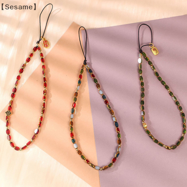 Perlen-Handykette, Buntes Perlen-Telefon-Lanyard, Unisex - Bild 1