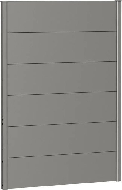 Biohort Wandpaneel Sichtschutz aus Stahlblech, feuerverzinkt und lackiert, Quarzgrau-Metallic, B: 100 cm, H: 135 cm - Bild 1