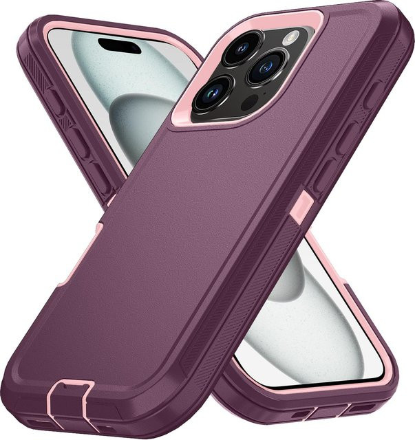 Rui Di Armor Stoßfest Defender Handyhülle für iPhone in Purple aus hartem PC und TPU - Bild 1
