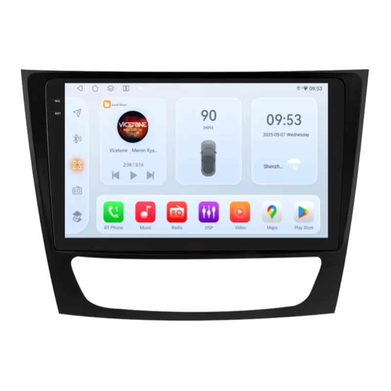 OSSURET Autoradio mit GPS Navi und Carplay für Mercedes-Benz E-Klasse W211 E200 E220 E240 E270 W219 W463 W209 Multimedia-Player in Schwarz - Bild 5