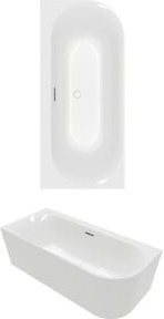 Villeroy & Boch Oval-Badewanne Loop& Friends aus Acryl, weiß, rechts, B: 170 cm, T: 75 cm, H: 60 cm - Bild 1