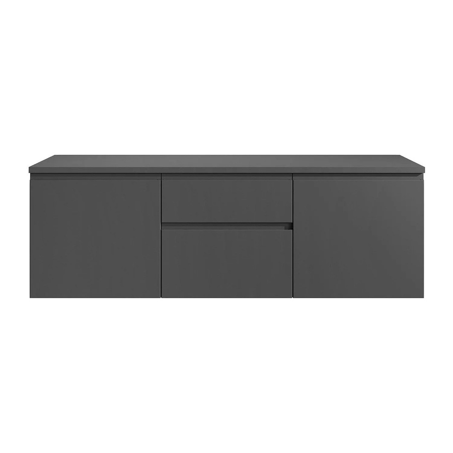 Vente-unique Waschbeckenunterschrank Jimena in Grau, B/T/H: 150 x 50 x 46 cm - Bild 2