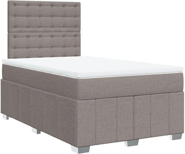vidaXL Boxspringbett mit Matratze Hybrid-Design in Taupe, B/T: 120 x 200 cm - Bild 1