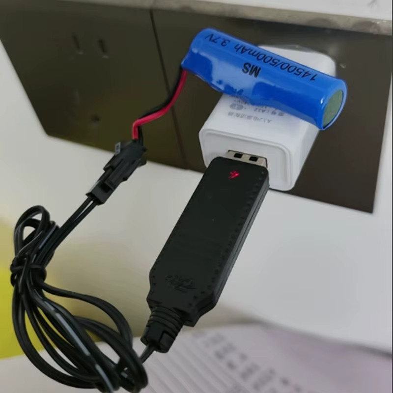 JCD USB-A Ladekabel Schwarz mit MX2.0 XH2.54 JST 2P 4P Schnittstelle für elektrische Spielzeug-Lithium-Batterien - Bild 2