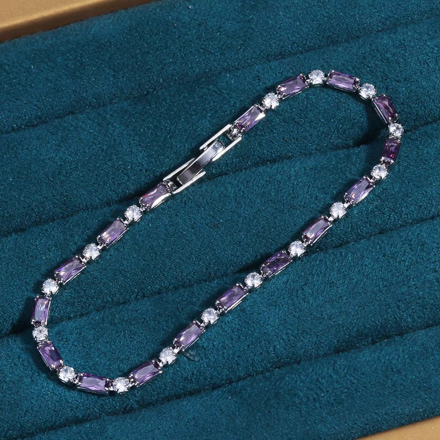 YUYAN Armband, Silber, Lila Zirkonia, Damen - Bild 2