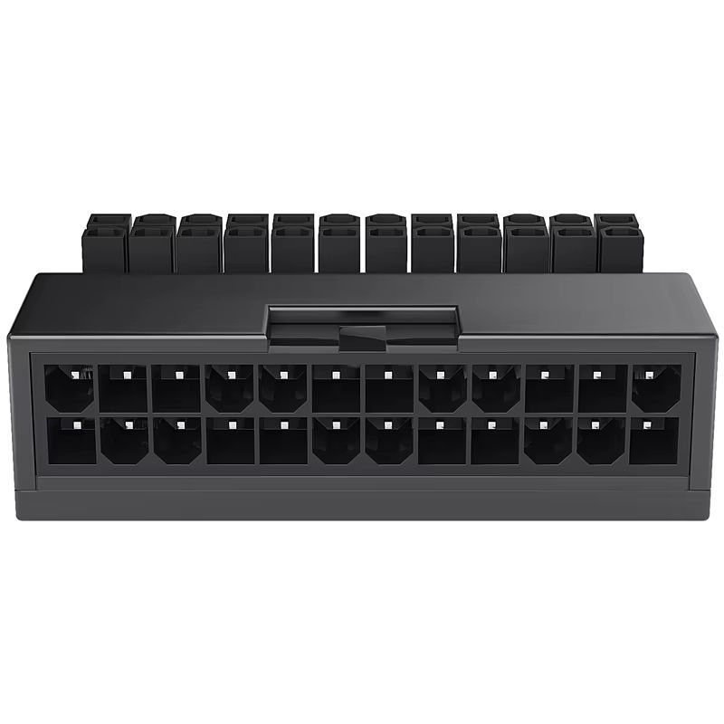 TEUCER ATX 90 Grad 24-poliger Netzstecker-Adapter für Mainboard-Stromanschlüsse, Schwarz - Bild 5