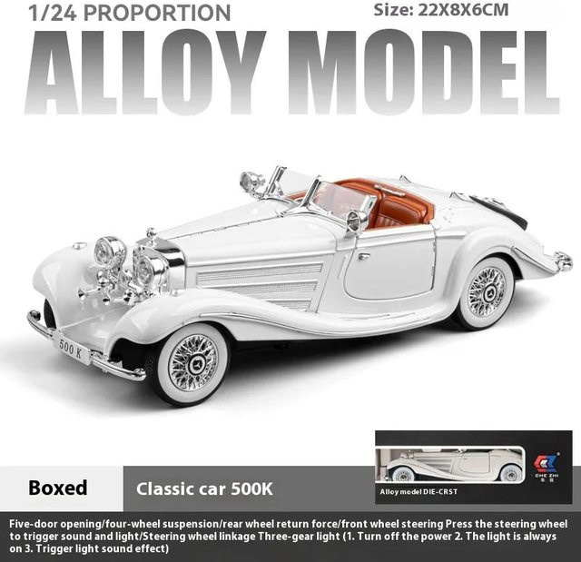 Linyi toy car Oldtimer Modellauto, 1:24, Metall, mit Ton & Licht, ab 14 Jahren - Bild 1