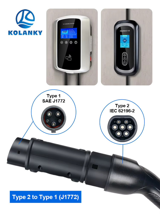 Kolanky Typ 2 auf Typ 1 Adapter 7,2 kW in Schwarz - Bild 7
