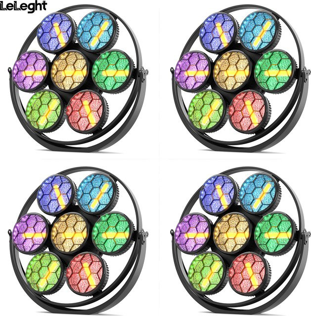 DayFlicker 4er Set 350W 7-LED COB Linear Vintage Bühnenlicht in Schwarz, RGB Multicolour, DMX512 mit Blitzfunktion für Konzerte, Hochzeiten und Events - Bild 1