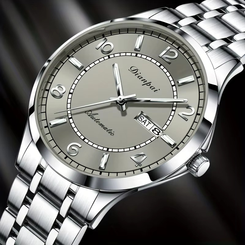 Dianpai Armbanduhr, Automatik, Edelstahl, Silber, Herren - Bild 1