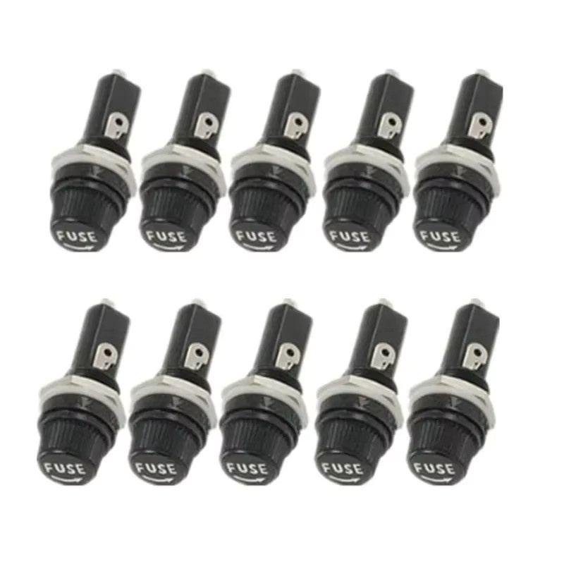 Schraubkappe Sicherungshalter für Panelmontage, Schwarz, 5x20mm für 12mm Montageloch, 250V/10A - Bild 3