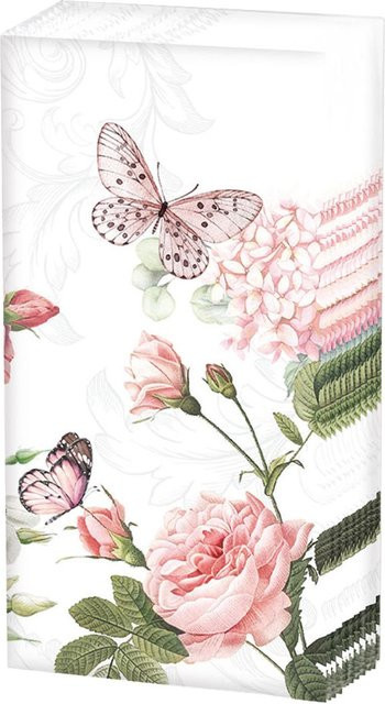 Papiertaschentücher Amelia mit Rosen und Schmetterlingen in Multi-Farben - Bild 1