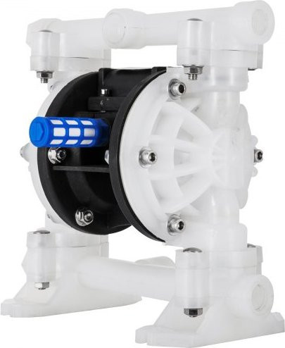 VEVOR Druckluft-Doppelmembranpumpe aus Polypropylen in Weiß mit 26,5 L/min Förderleistung, 1,3 cm Einlass und Auslass - Bild 1