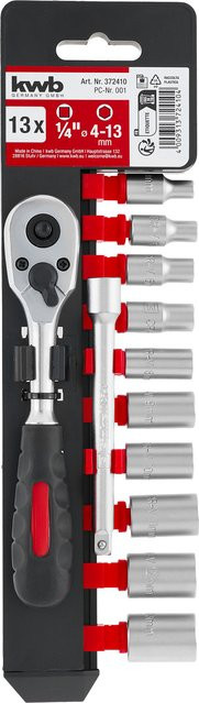kwb DIY Knarren und Stecknuss Set, 29-teilig, Chrome Vanadium, Silber - Bild 1
