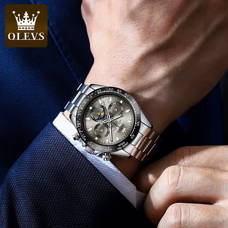 OLEVS Armbanduhr Automatik, Edelstahl, Silber, Herren - Bild 3