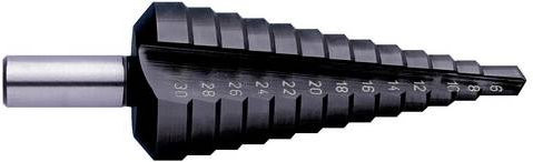 Exact HSS Stufenbohrer mit TiAIN-Beschichtung und 3-Flächenschaft, Farbe: Silber, Gesamtlänge: 88 mm - Bild 1