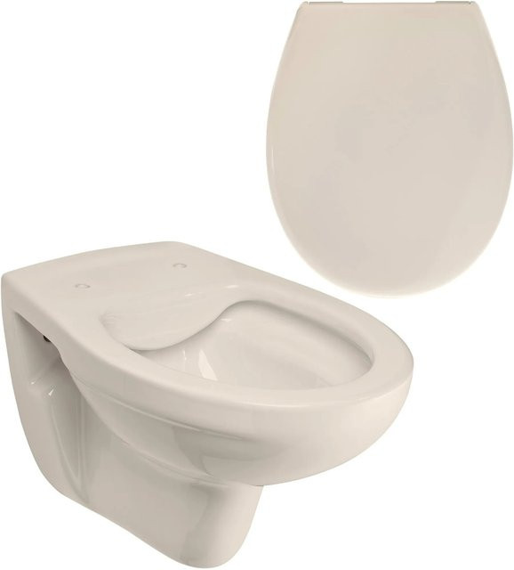 Calmwaters Wand-WC Set Spülrandlos Tiefspüler in Pergamon mit WC-Sitz und Absenkautomatik, Keramik, B/T/H: 52 x 36 x 36 cm - Bild 1