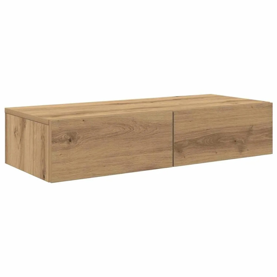 vidaXL Wandregal mit Schubladen Artisan-Eiche, Farbe: Braun, B/T/H: 80 x 33 x 17 cm - Bild 2