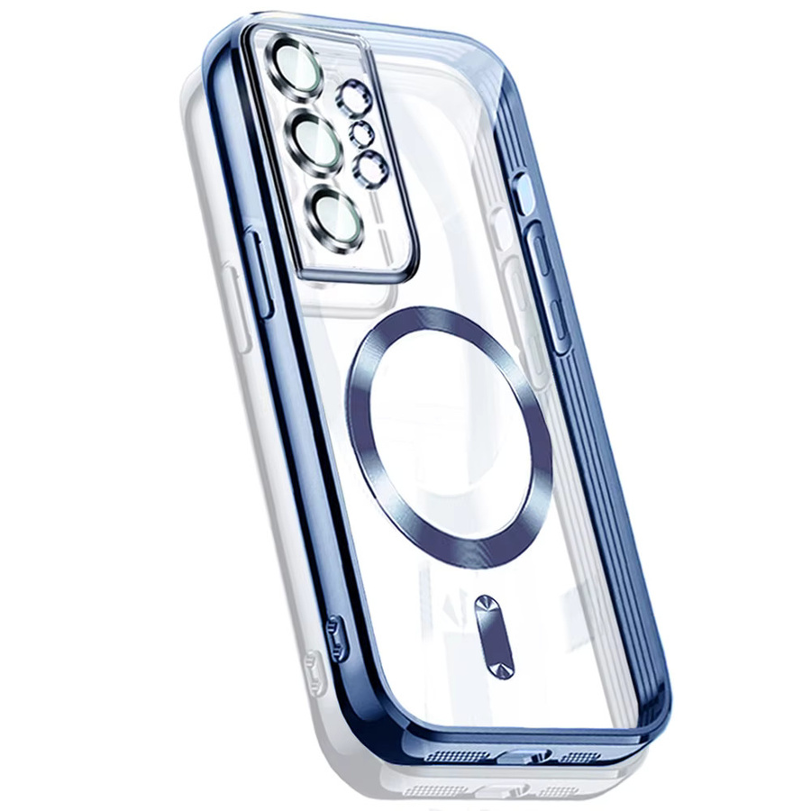 Bajasu Magnetische Transparent Case Hülle mit Kameraobjektivschutz für Samsung Galaxy S26 S25 S24 S23 S22 S21 Ultra Plus FE und Apple MagSafe kompatibel in Blau - Bild 6