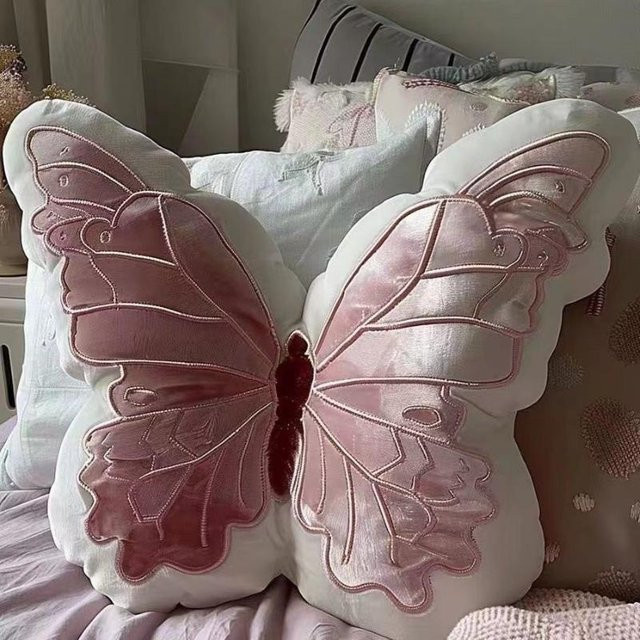 Yiran Furniture Dekokissen Schmetterling in Rosa, weiches Kissen für Kinder, B/H: 55 x 32 cm - Bild 1