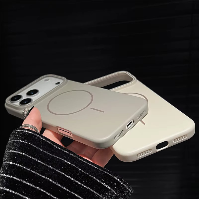 MUQGEW Magnetische Handyhülle für iPhone 13 bis 17 Pro Max, Stoßfeste Hartschale mit kabellosem Laden, Solide Farben - Bild 4