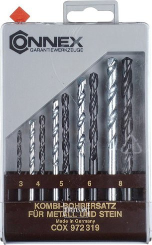 Connex Bohrersatz Set in Silber und Schwarz mit Durchmessern von 3 mm, 4 mm, 5 mm, 6 mm und 8 mm - Bild 1