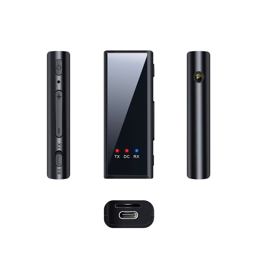 Kebidu Bluetooth 5.4 Audio-Receiver und Sender in Schwarz mit 3,5 mm AUX-Buchse und USB für Stereo-Musik und Freisprechanlagen an TV, PC oder im Auto - Bild 5