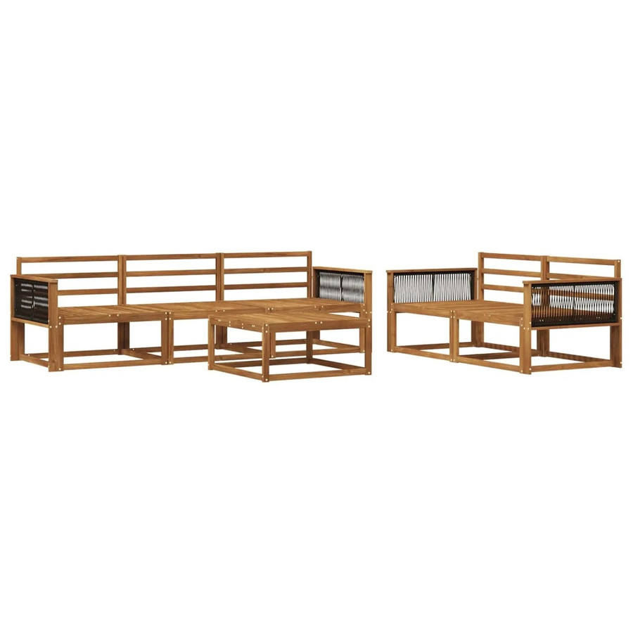 vidaXL Outdoor-Sofagarnitur aus Akazie Massivholz in Braun, 6-teiliges Set mit Tisch und Sitzmöbeln - Bild 2