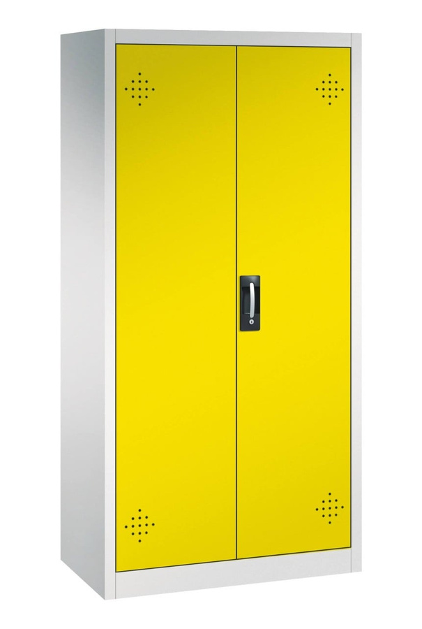 BIGBOXX Umweltschrank aus Metall in Gelb mit Scharniertüren und Schloss - Bild 1