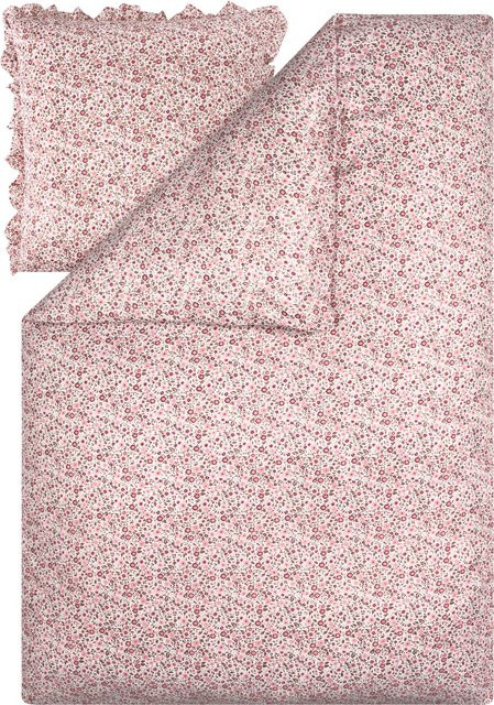 LIVARNO Mikrofaser-Satin-Bettwäsche mit Blumenmuster, Multicolor, B/H: 135 x 200 cm und Kissenbezug 80 x 80 cm - Bild 1