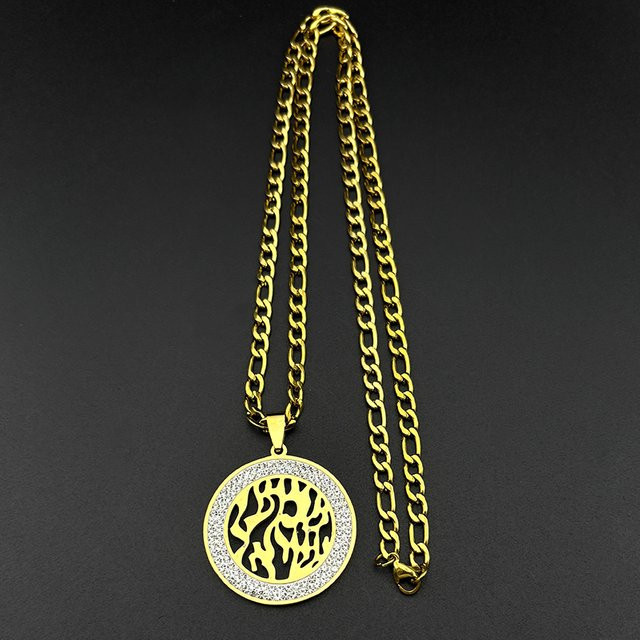 JYTF Anhänger Halskette, Edelstahl, Gold, Kristall, Zirkonia, Unisex - Bild 1