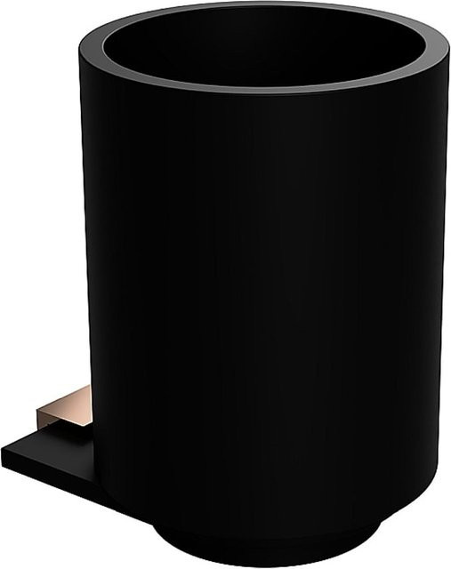 Glashalter BALLA aus Messing und Polyresin in Schwarz und Kupfer, B/T/H: 7,5 x 12,3 x 9,9 cm - Bild 1
