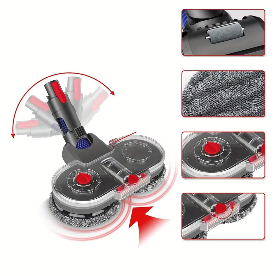 Dyson Vakuum-Wischmopp-Zubehör Set in Grau mit Wassertank und 6 Stoffpads für V7 V8 V10 V11 - Bild 6