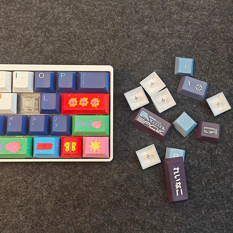 TOYOLEE PBT-Sublimation Tastenkappen Set für 40 % mechanische Tastaturen, 40 Tasten, Multicolour - Bild 1