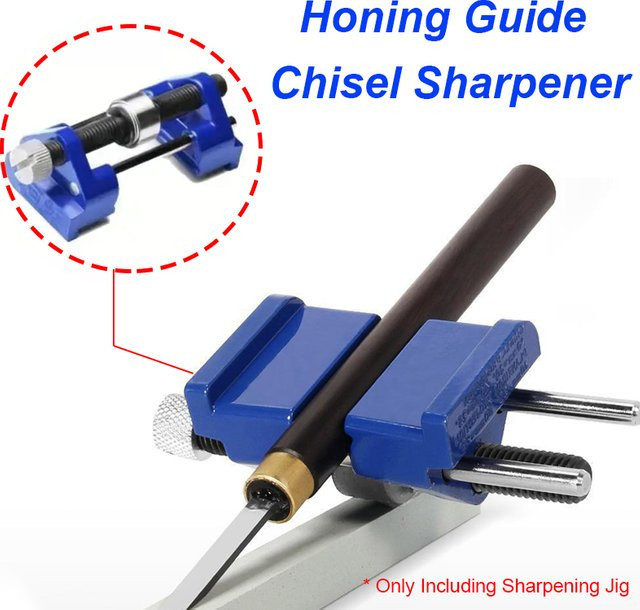 Einstellbare Honing Guide Schleifvorrichtung zum Schärfen von Meißeln und Hobelwerkzeugen in Blau - Bild 1