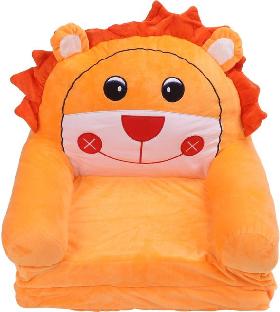 Faltbares Kindersofa von Aimo mit Tierprint in Orange, weiches und atmungsaktives Kleinkind-Couchbett für das Wohnzimmer oder Kinderzimmer - Bild 1